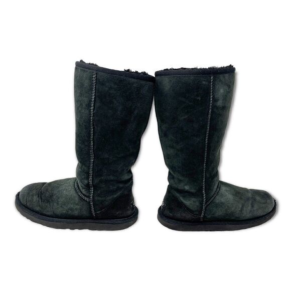 UGG Ugg Australia Classic Suede Black Tall Winter Boot Boots Women’s Size 6 - Picture 8 of 12